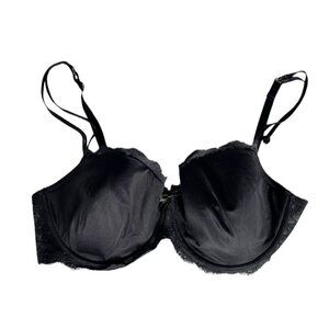 Chantelle Woman's Sz 38DD Black Rive Gauche Bra Underwire Double Straps Sexy